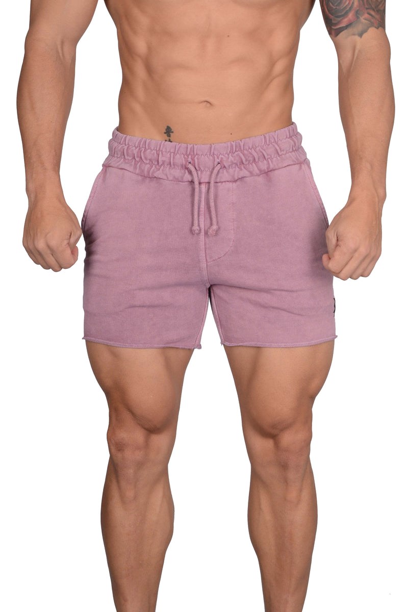 YoungLA 102 Bodybuilding French Terry Shorts Rosa | 75192-DZMJ