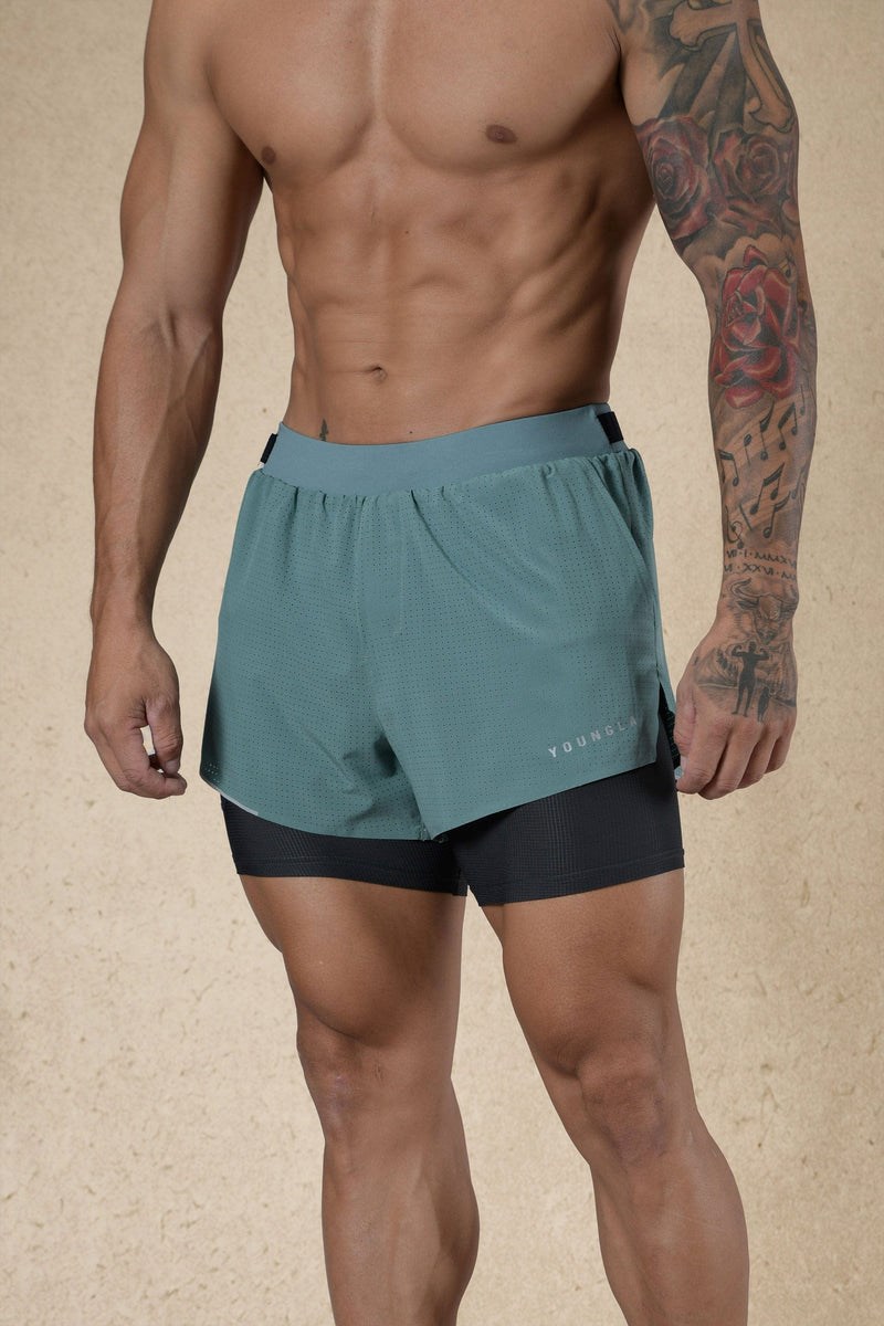 YoungLA 124 - 6am Compression Shorts Grün | 18265-JHAX
