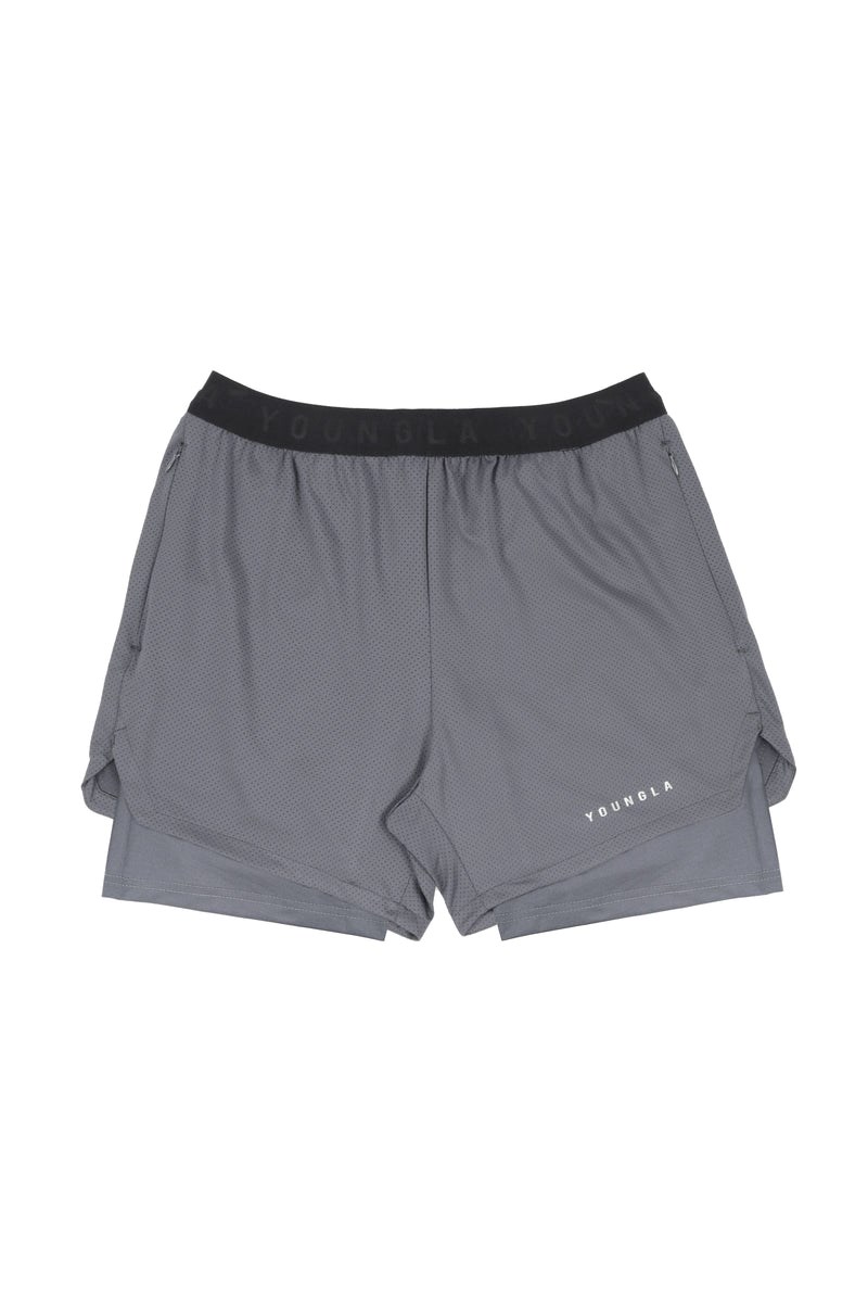 YoungLA 129 Trilogy Compression Shorts Dunkelgrau | 93128-EFGO