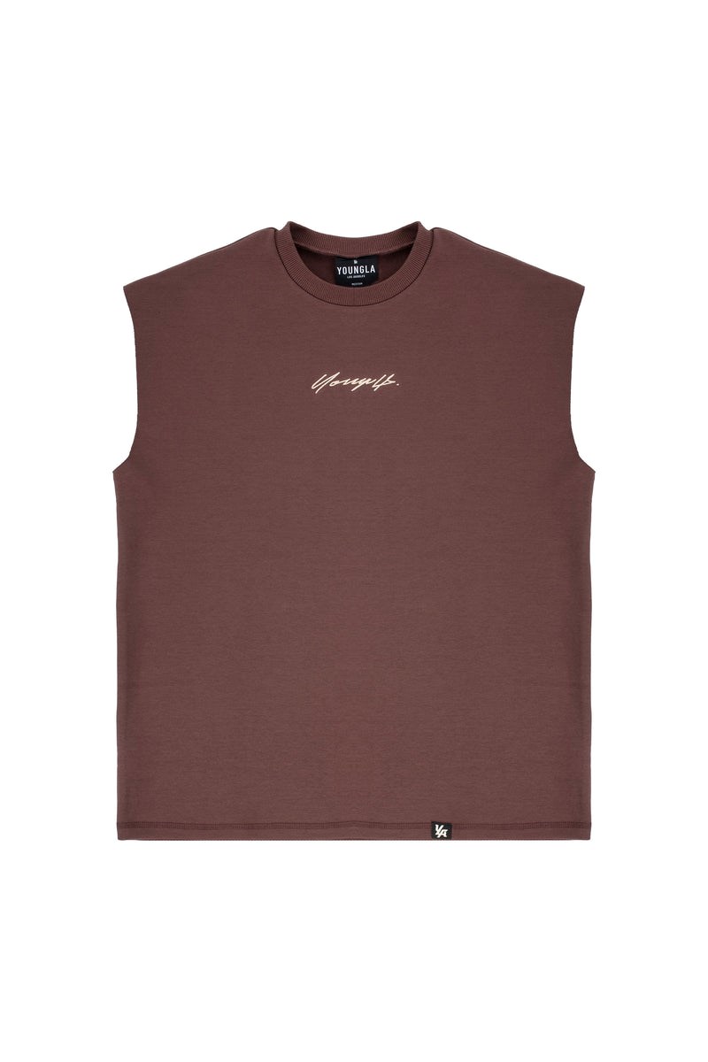 YoungLA 328 Drop Shoulder Cut Offs Braun | 64897-VANC