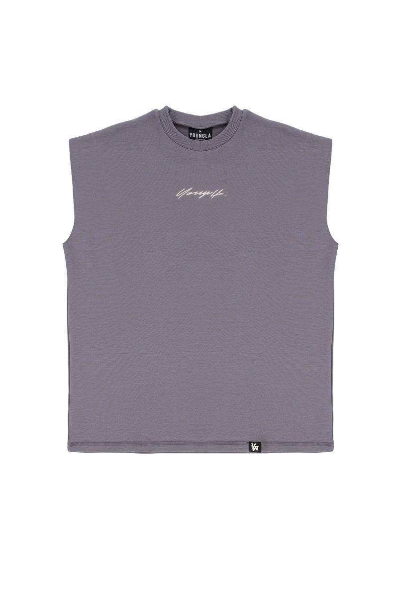 YoungLA 328 Drop Shoulder Cut Offs Grau | 36257-VJOY