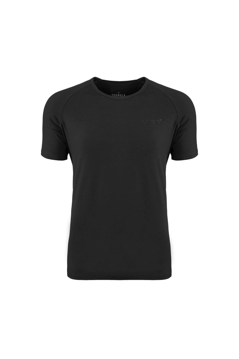 YoungLA 422 Fitted Delt Tee Schwarz | 93854-YBCU