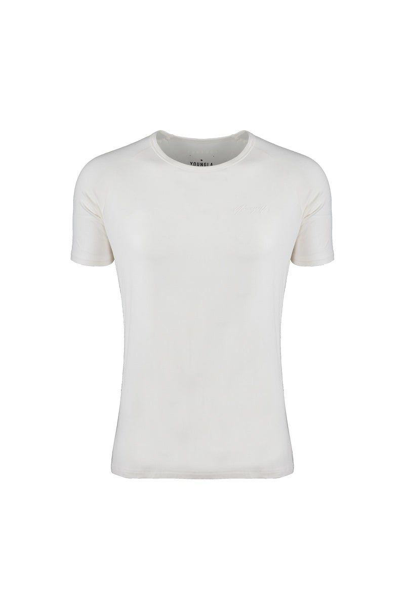YoungLA 422 Fitted Delt Tee Weiß | 83704-ZHRS