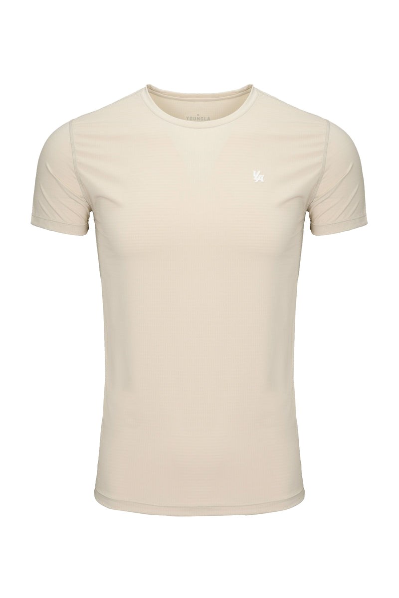 YoungLA 423 Zephyr Compression Kurzes Sleeve Beige | 23056-GWNM