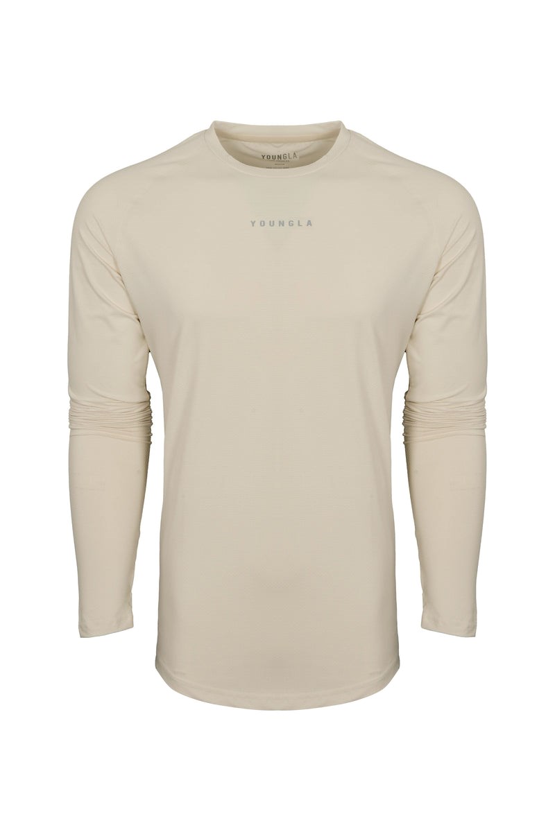 YoungLA 441 Performance Line Longsleeve Shirts Off-White | 32987-FDPJ