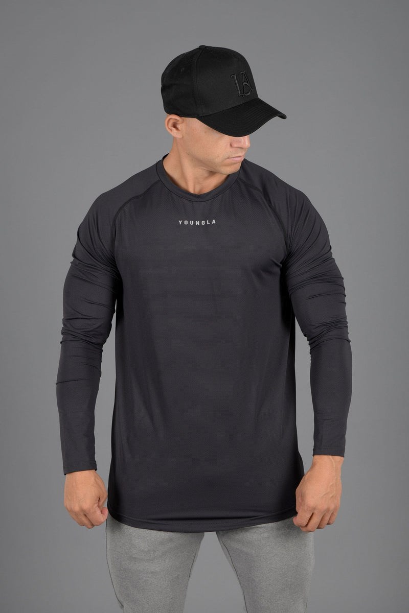 YoungLA 441 Performance Line Longsleeve Shirts Schwarz | 53794-KCAH