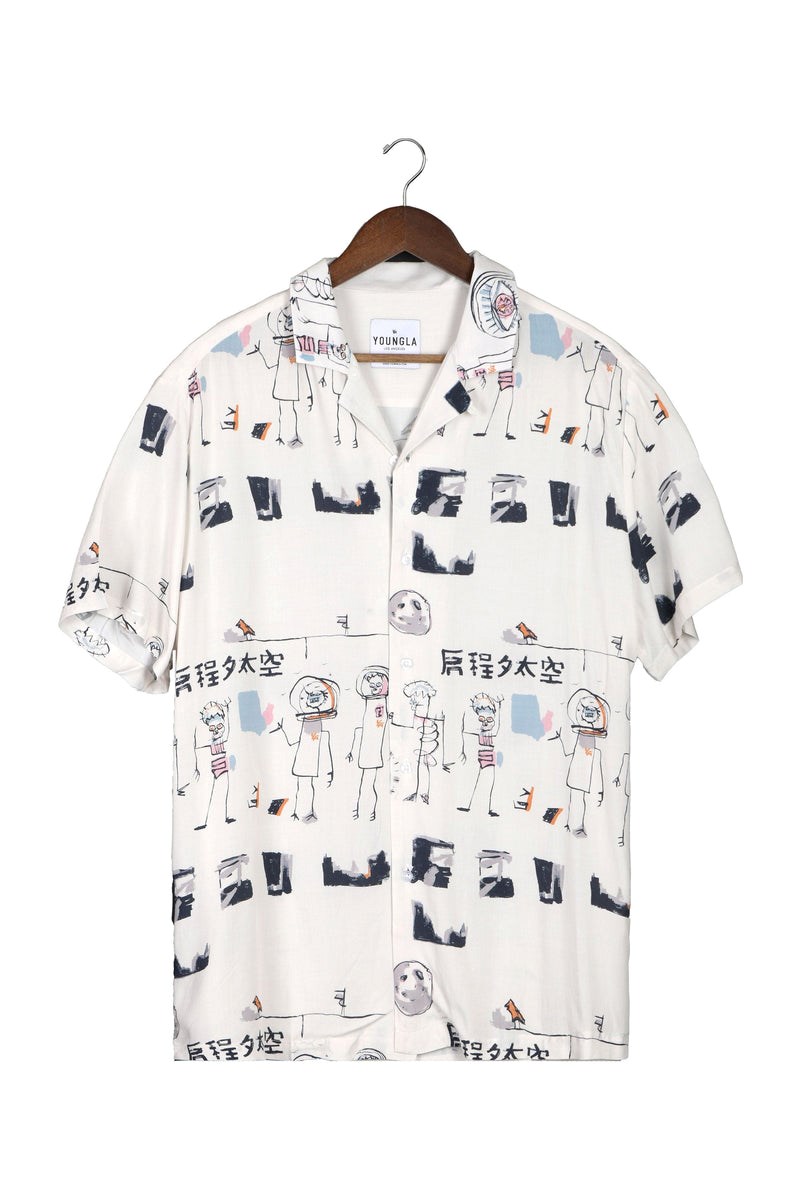 YoungLA 445 Cabo Vibez Shirts Printed Kids in Space | 54316-YFJN