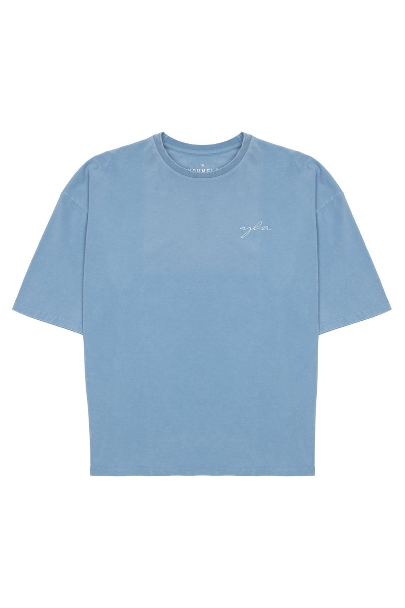 YoungLA 464 Skyline Super Sized Tees Blau Waschen | 32689-QEBR