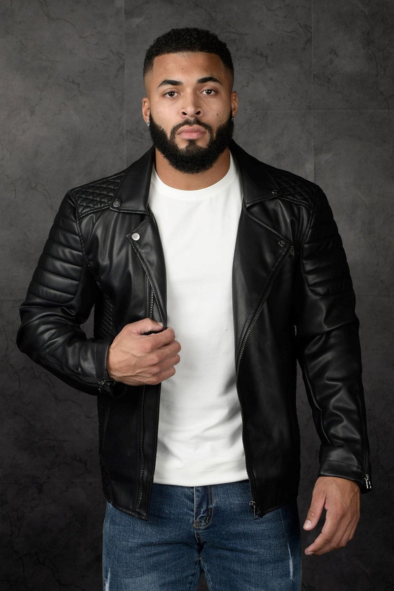 YoungLA 510 Roadster Leder Jackets Schwarz | 45632-BLHD