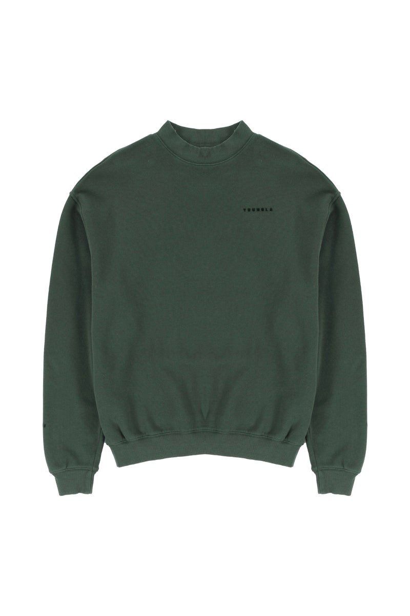 YoungLA 525 Monarch Mock-neck Pullover Grün Waschen | 52846-KLGB
