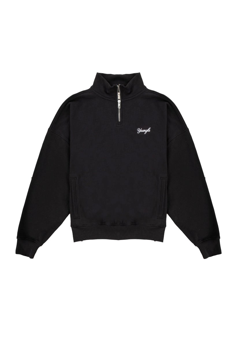 YoungLA 558 Supersized G Quarter Zip Schwarz | 35629-ANWX