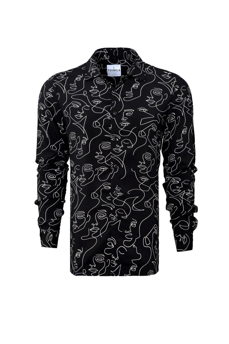 YoungLA 804 Scarface Viscose Imprint Shirts Abstract Face | 64873-IANK