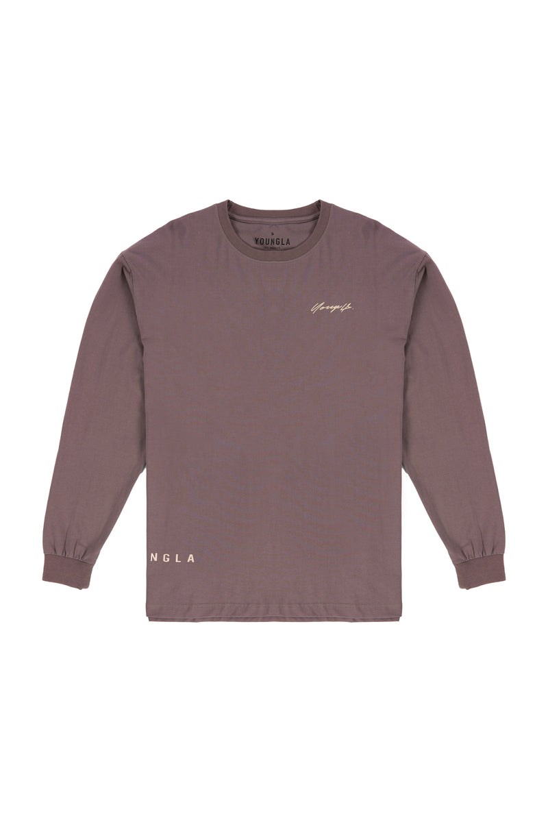 YoungLA 812 Signature Long Sleeves Braun Waschen | 30971-KYEB