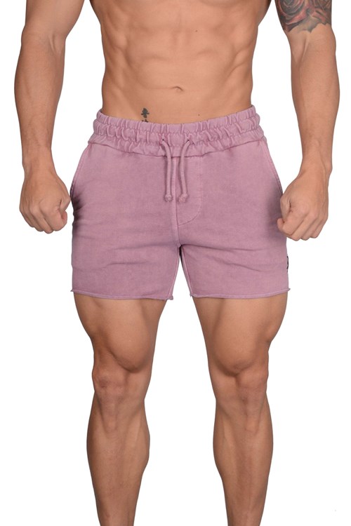 YoungLA 102 Bodybuilding French Terry Shorts Rosa | 75192-DZMJ