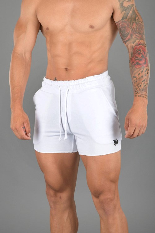YoungLA 102 Bodybuilding French Terry Shorts Weiß | 83615-PUFK