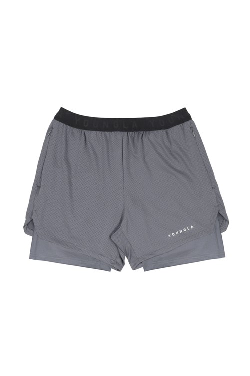 YoungLA 129 Trilogy Compression Shorts Dunkelgrau | 93128-EFGO