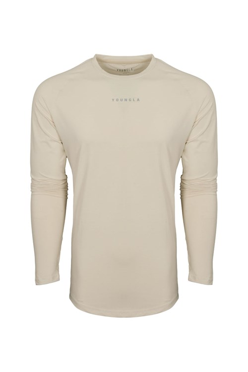 YoungLA 441 Performance Line Longsleeve Shirts Off-White | 32987-FDPJ