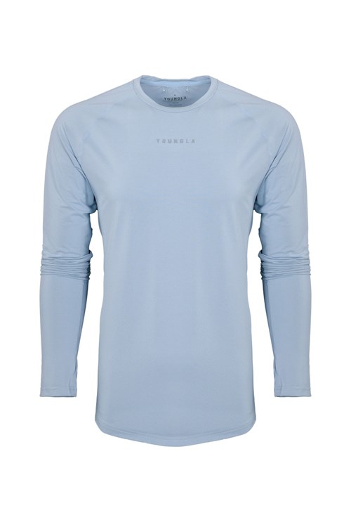 YoungLA 441 Performance Line Longsleeve Shirts Blau | 98764-OCLP