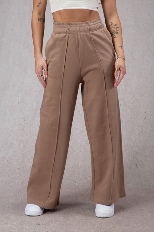 YoungLA W201 Weite Leg Fleece Pants Hellbraun | 84763-CBQL