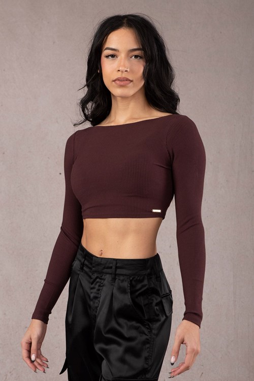 YoungLA W419 Grace Cropped Top Merlot | 52670-OCKM